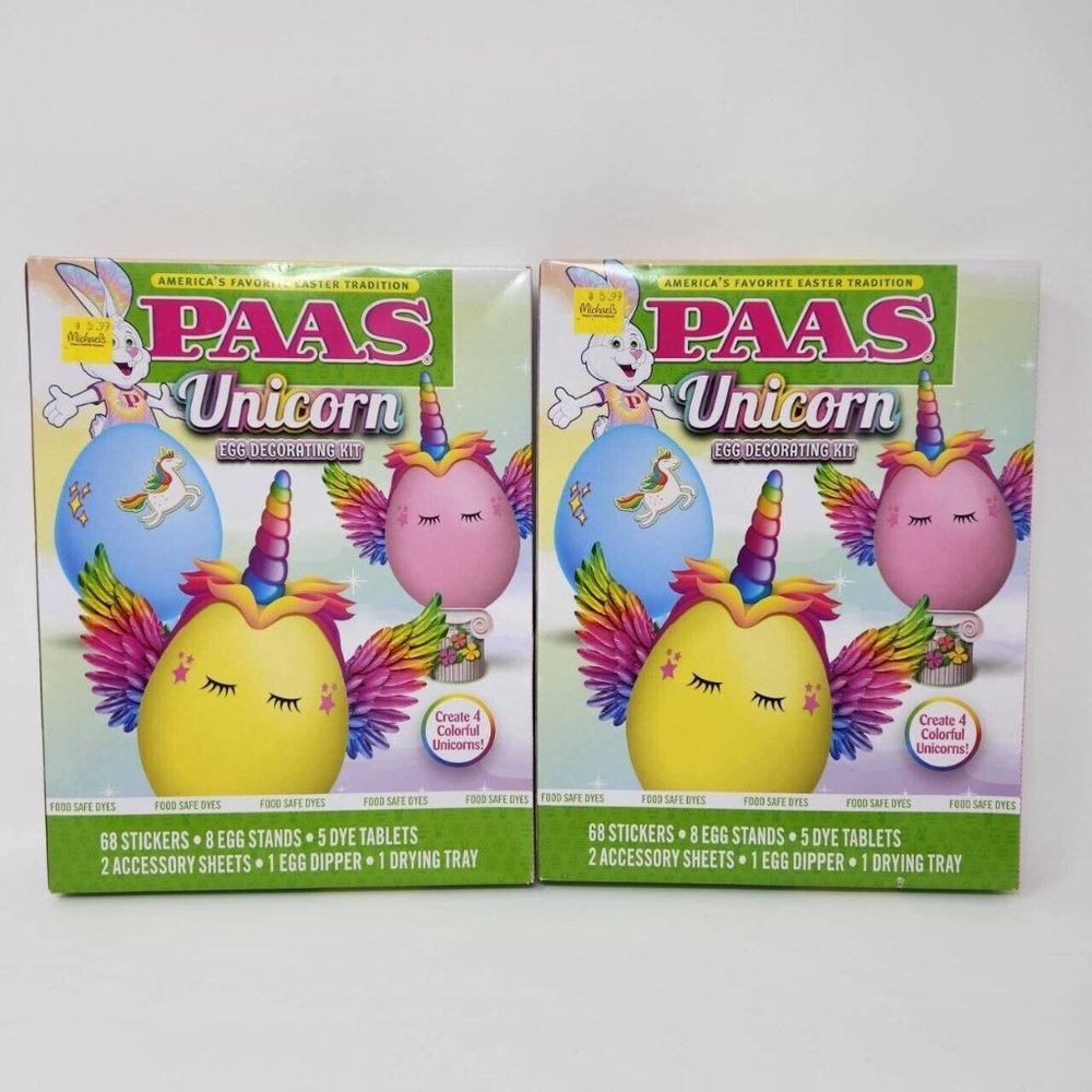 2 Boxes PAAS Unicorn Egg Decorating Kit, Easter Egg Decorating Kits